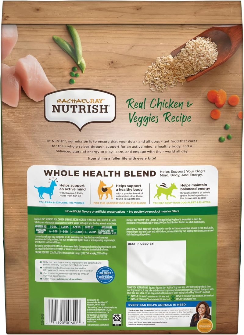 Rachael Ray Nutrish Premium Natural Dry Dog Food, Real Beef, Pea, & Brown Rice Recipe, 40 Pound Bag (Packaging May Vary) - Image 59