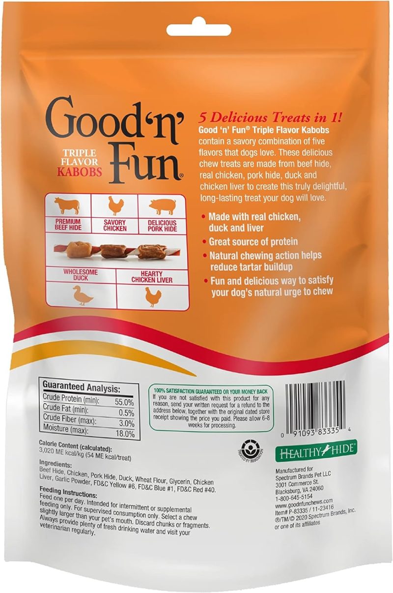 Good'N'Fun Triple Flavored Rawhide Kabobs for Dogs, 1.5 Pound (Pack of 1) - Image 31