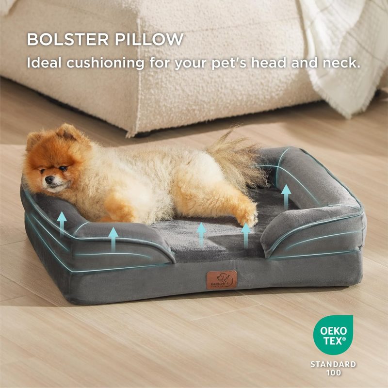 Bedsure Orthopedic Dog Bed for Medium Dogs - Waterproof Dog Sofa Bed Medium, Supportive Foam Pet Couch Bed with Removable - Image 319