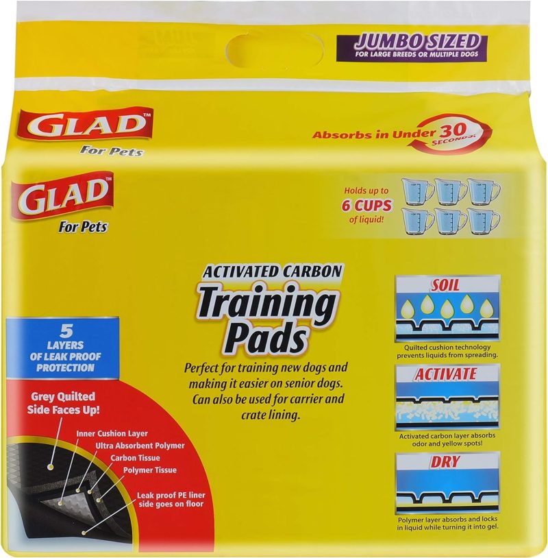 Glad for Pets Black Charcoal Training Pads for Dogs, 23" x 23" - Super Absorbent & Odor Neutralizing Dog Potty Pads, - Image 108