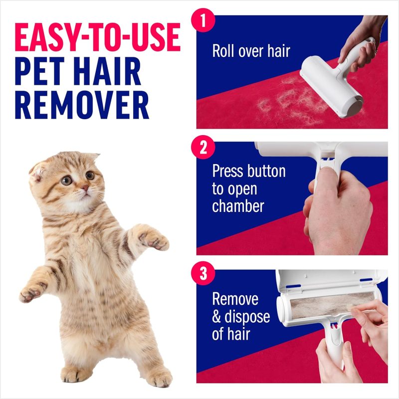 Chom Chom Roller Pet Hair Remover and Reusable Lint Roller - ChomChom Cat and Dog Hair Remover for Furniture, Couch, Carpet, - Image 3