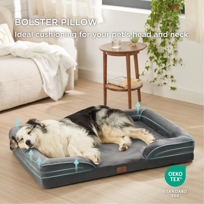 Bedsure Orthopedic Dog Bed for Medium Dogs - Waterproof Dog Sofa Bed Medium, Supportive Foam Pet Couch Bed with Removable - Image 395