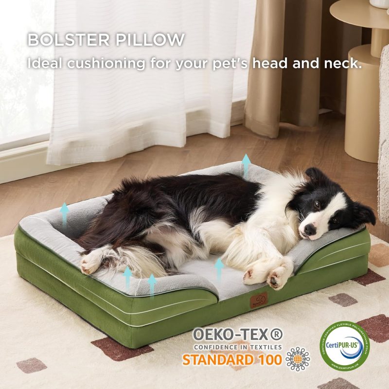 Bedsure Orthopedic Dog Bed for Medium Dogs - Waterproof Dog Sofa Bed Medium, Supportive Foam Pet Couch Bed with Removable - Image 182