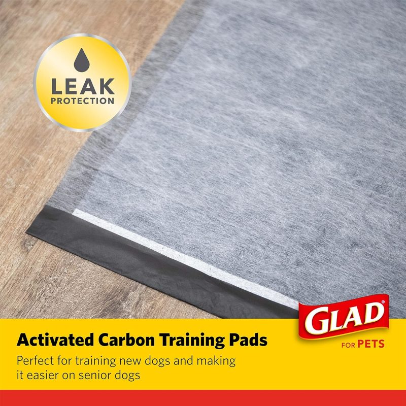 Glad for Pets Black Charcoal Training Pads for Dogs, 23" x 23" - Super Absorbent & Odor Neutralizing Dog Potty Pads, - Image 2