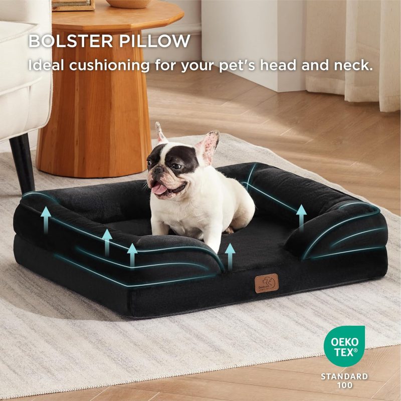Bedsure Orthopedic Dog Bed for Medium Dogs - Waterproof Dog Sofa Bed Medium, Supportive Foam Pet Couch Bed with Removable - Image 86