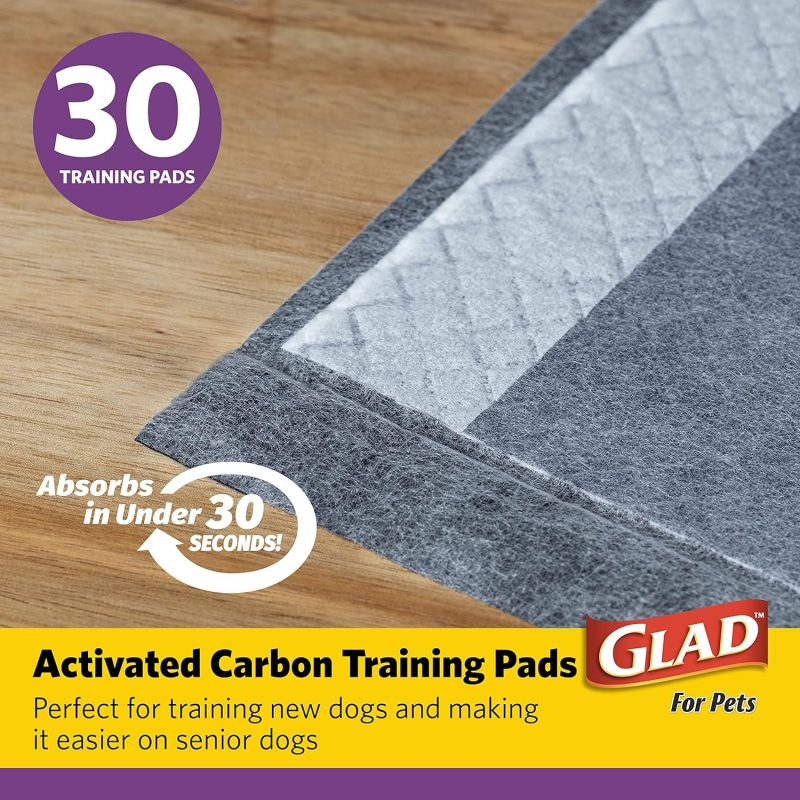 Glad for Pets Black Charcoal Training Pads for Dogs, 23" x 23" - Super Absorbent & Odor Neutralizing Dog Potty Pads, - Image 86