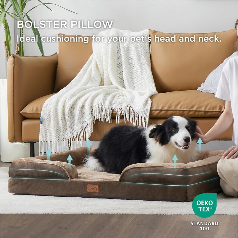 Bedsure Orthopedic Dog Bed for Medium Dogs - Waterproof Dog Sofa Bed Medium, Supportive Foam Pet Couch Bed with Removable - Image 98