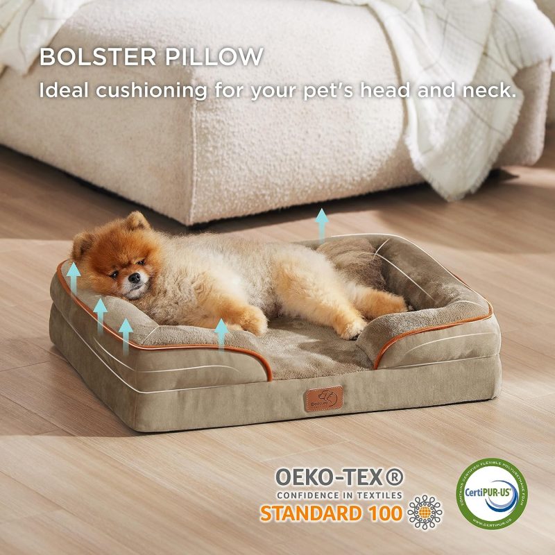 Bedsure Orthopedic Dog Bed for Medium Dogs - Waterproof Dog Sofa Bed Medium, Supportive Foam Pet Couch Bed with Removable - Image 227