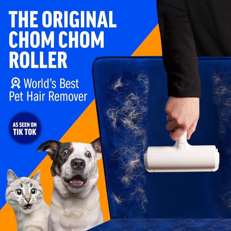 Chom Chom Roller Pet Hair Remover and Reusable Lint Roller - ChomChom Cat and Dog Hair Remover for Furniture, Couch, Carpet, - Image 2