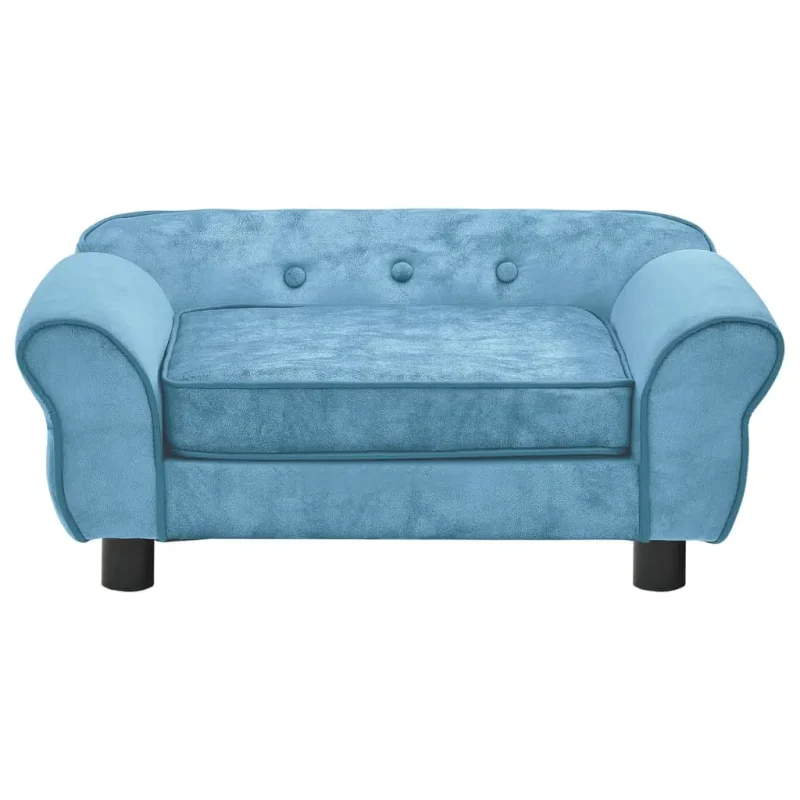 vidaXL Dog Sofa Turquoise 28.3"x17.7"x11.8" Plush - Image 3