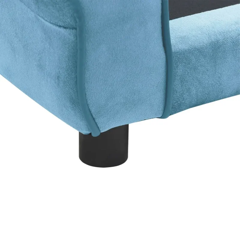 vidaXL Dog Sofa Turquoise 28.3"x17.7"x11.8" Plush - Image 7