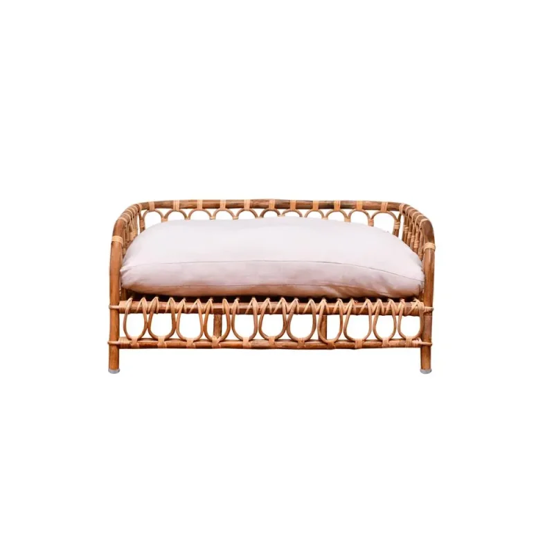 Rattan Pet Bed W/Cushion