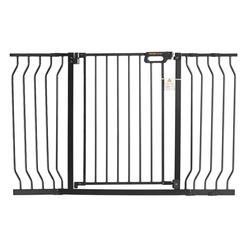 VEVOR Baby Gate, 29.5"-53" Extra Wide, 30" High, Dog Gate for Stairs Doorways and House, Easy Step Walk Thru Auto Close Child Gate Pet Security Gate with Pressure Mount Kit and Wall Mount Kit, Black - Image 9