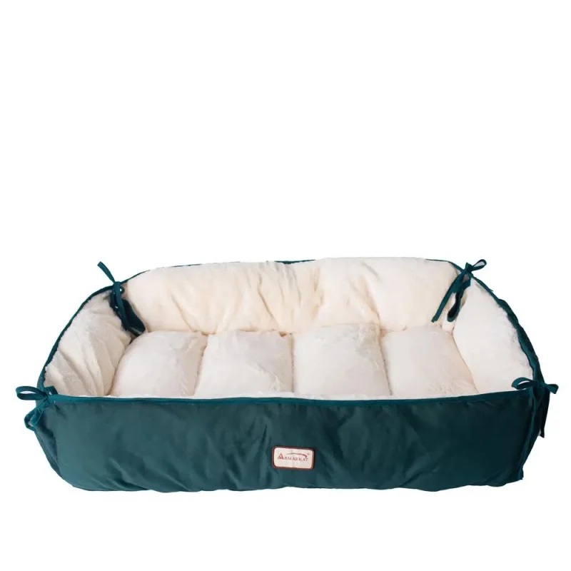 Armarkat Model D04HML/MB-X Extra Large Green & Ivory Pet Bed and Mat - Image 2